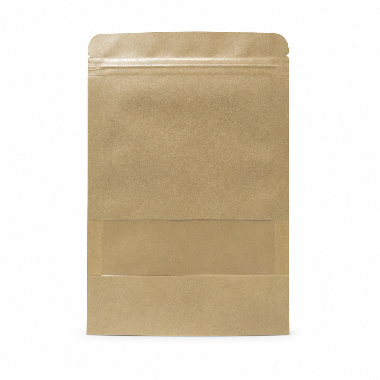 Fun Kraft Paper Stand-Up Pouch with Zipper and Window 15 × 22 + 4cm [50pcs × 1bag]