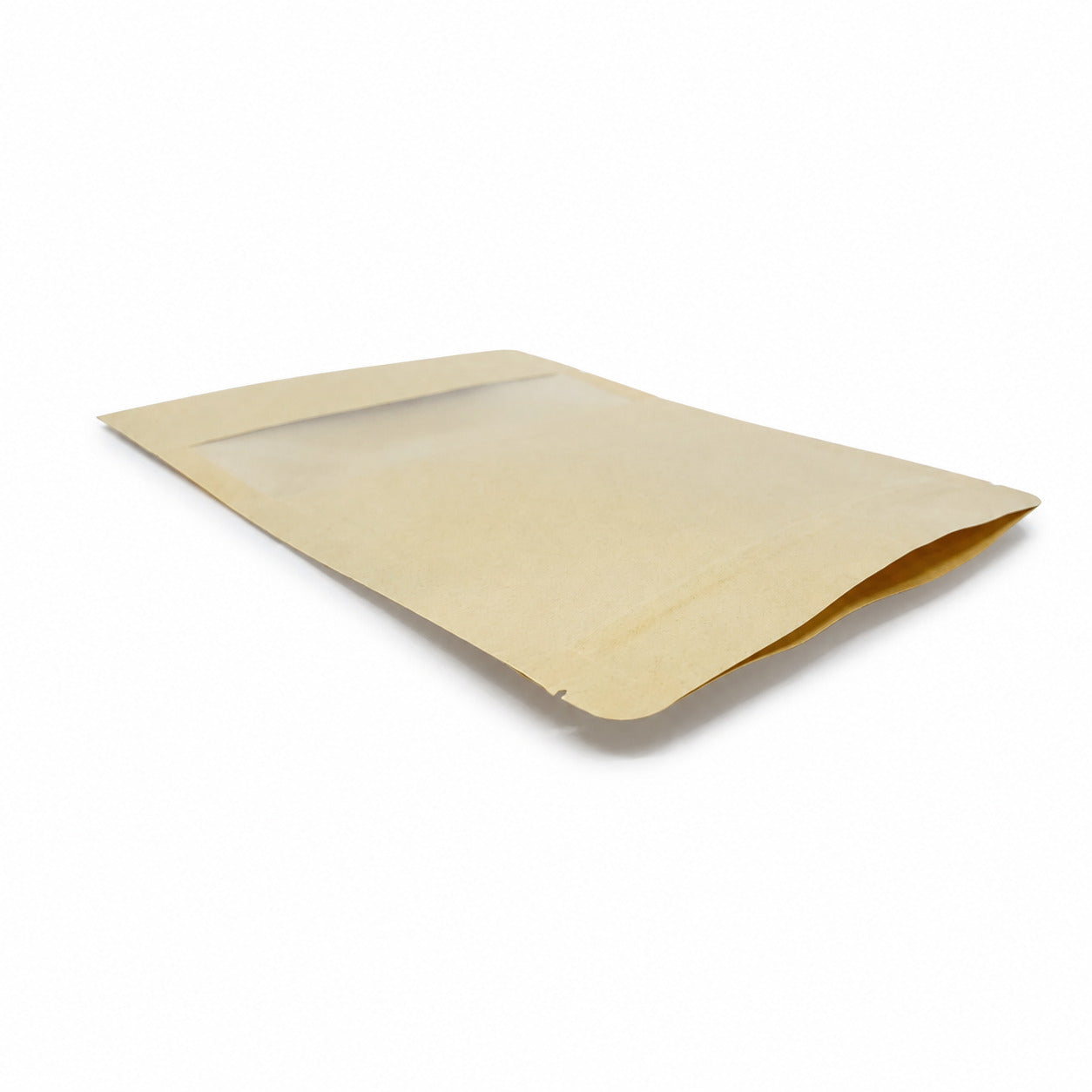 Fun Kraft Paper Stand-Up Pouch with Zipper and Window 15 × 22 + 4cm [50pcs × 1bag]