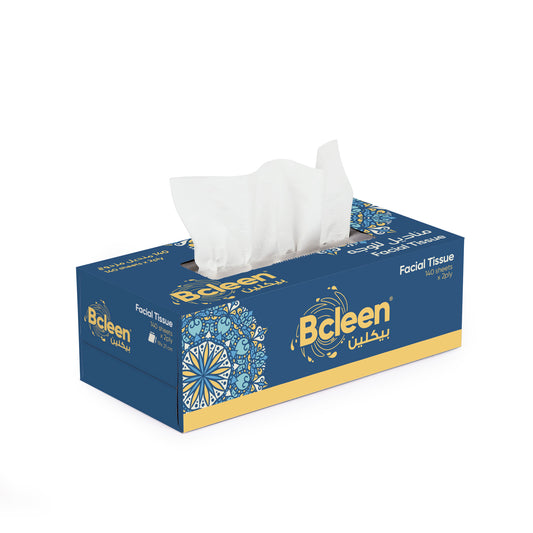 Bcleen® 2-Ply White Facial Tissue 19*20cm x 140sheets [P:1pkt]