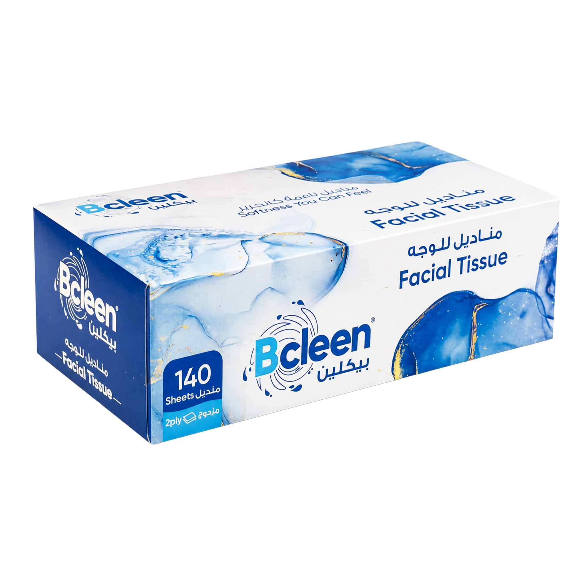 Bcleen 2-Ply White Facial Tissue 19x21cm x 140 Sheets [1pkt]