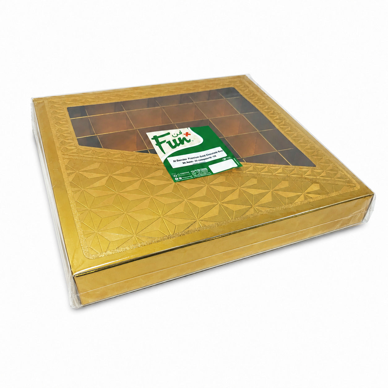 Fun Premium Gold Chocolate Box 36 Compartments with Window [1pc]