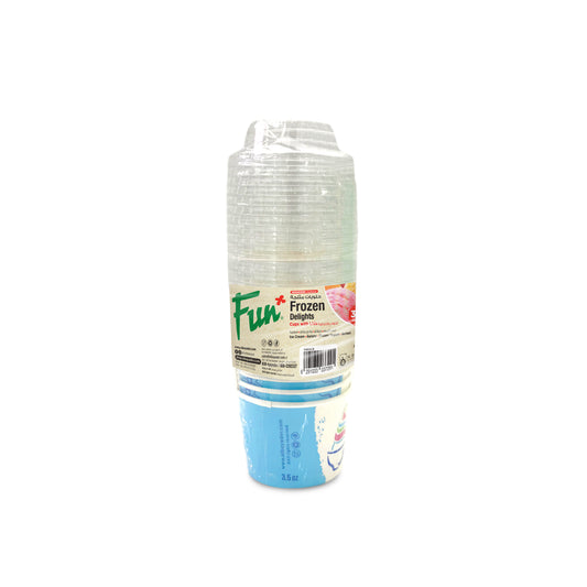 Fun® Ice Cream Blue Cups with Lids 3.5oz [12pcs x 1pkt]