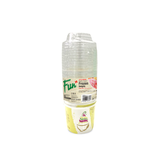Fun® Ice Cream Yellow Cups with Lids 3.5oz [12pcs x 1pkt]