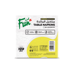 Fun 2-Ply White Table Napkins[25 - 33 - 40cm]