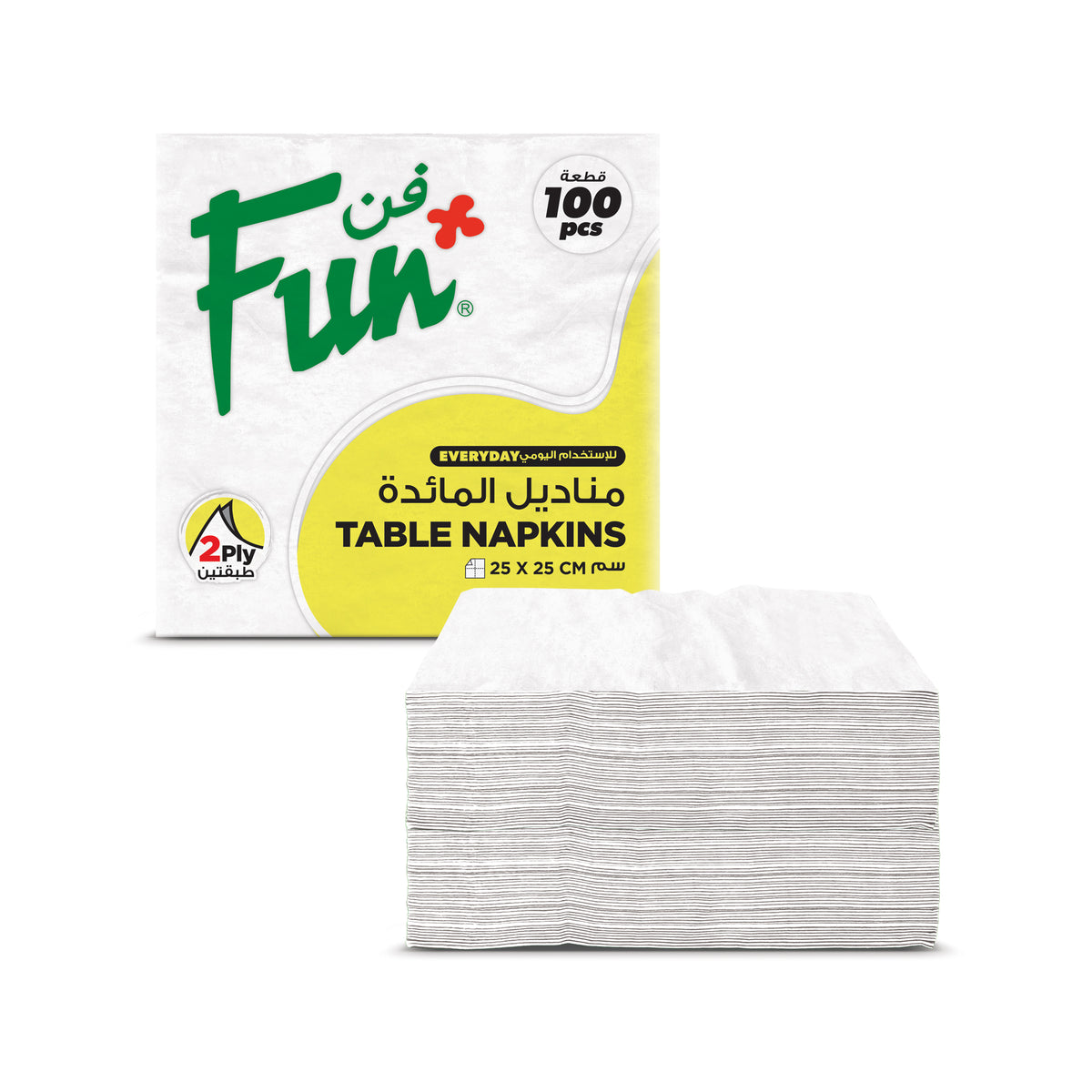 Fun 2-Ply White Table Napkins[25 - 33 - 40cm]