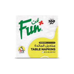 Fun 2-Ply White Table Napkins[25 - 33 - 40cm]