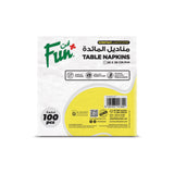 Fun® Everyday 1-Ply Napkin 28x30cm - White - 100 pcs