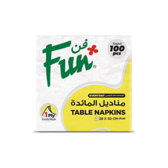 Fun 1-Ply White Table Napkins 30x28cm [100pcs x 1pkt]