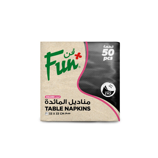 Fun® 2-Ply Table Napkins Black 33x33cm [50pcs x 1pkt]