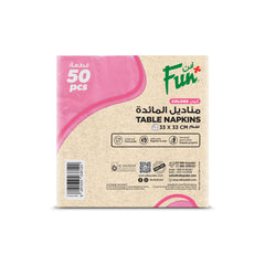 Fun 2-Ply Blush Pink Table Napkins 33x33cm [50pcs x 1pkt]