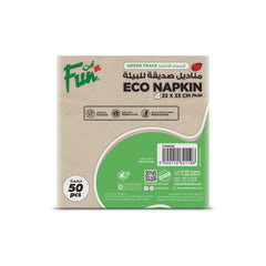 Fun 2-ply Unbleached Eco-Napkins 33x33cm [50pcs x 1pkt]