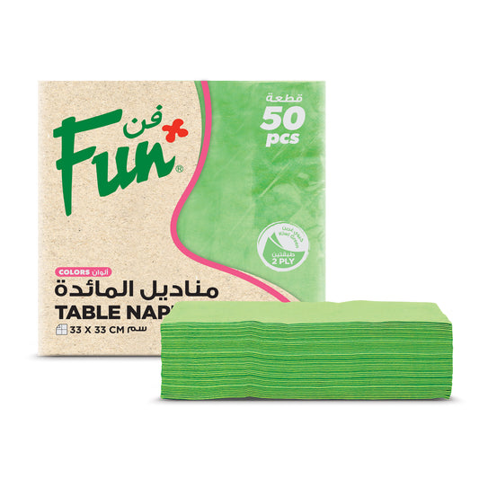 Fun® 2-Ply Table Napkins Kiwi Green 33x33cm [50pcs x 1pkt]