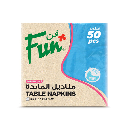 Fun® 2-Ply Table Napkins Sky Blue 33x33cm [50pcs x 1pkt]