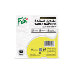 Fun 2-Ply White Table Napkins[25 - 33 - 40cm]