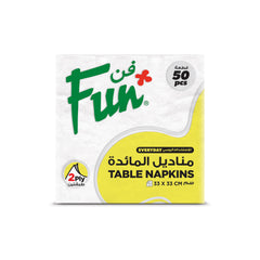Fun 2-Ply White Table Napkins[25 - 33 - 40cm]