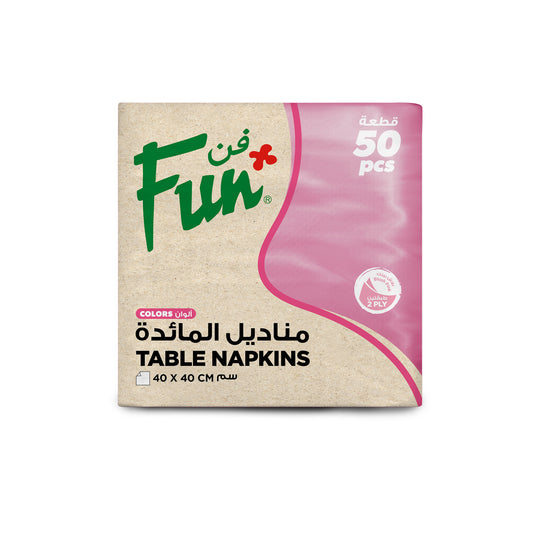 Fun® 2-Ply Table Napkins Blush Pink 40x40cm [50pcs x 1pkt]