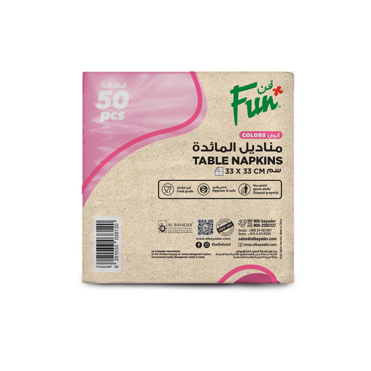 Fun® 2-Ply Table Napkins Blush Pink 40x40cm [50pcs x 1pkt]