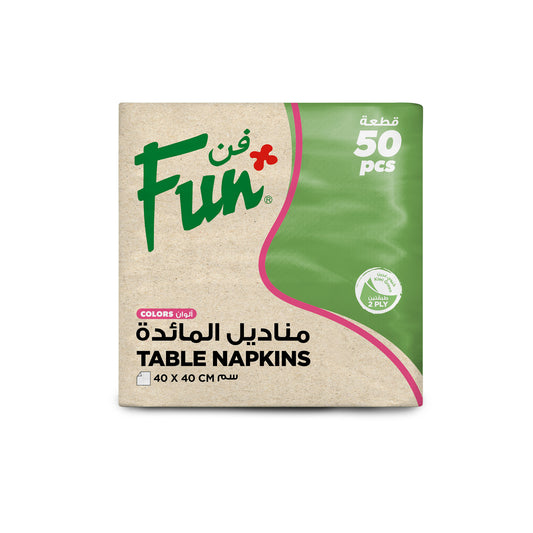 Fun® 2-Ply Table Napkins Kiwi Green 40x40cm [50pcs x 1pkt]