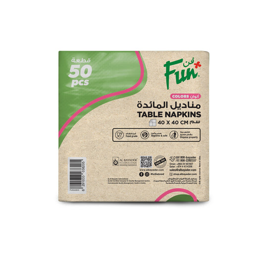 Fun® 2-Ply Table Napkins Kiwi Green 40x40cm [50pcs x 1pkt]