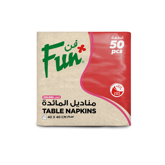 Fun® 2-Ply Table Napkins Ruby Red 40x40cm [50pcs x 1pkt]