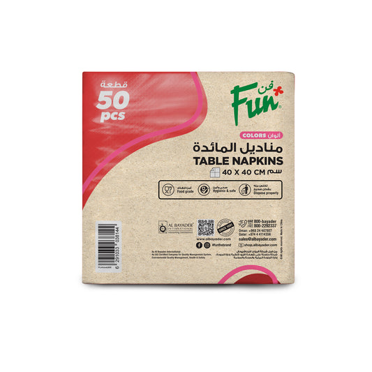 Fun® 2-Ply Table Napkins Ruby Red 40x40cm [50pcs x 1pkt]