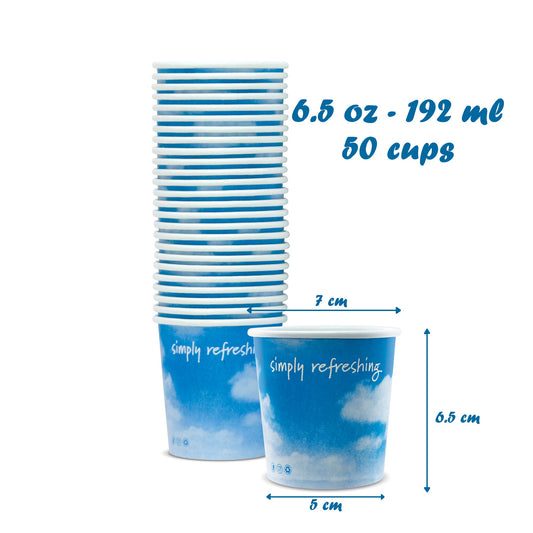 Fun Paper Blue Skies Cups 6.5oz [50pcs x 1pkt]