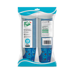 Fun® Paper Printed Cups 7oz with Handle [50pcs x 1pkt]