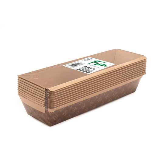 Fun® Paper Rectangular Baking Moulds 260x50x67mm [10pcs x 1pkt]