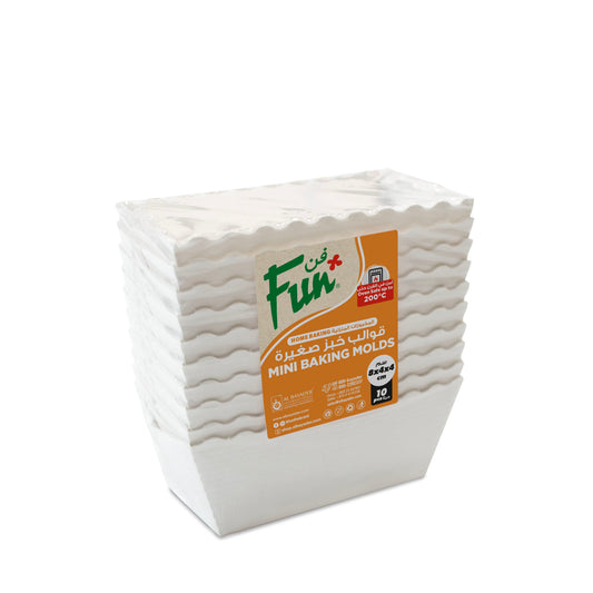 Fun® Paper Mini-Rectangular White Baking Moulds 80x40x40mm [10pcs x 1pkt]