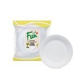 Fun® Paper White Plates 9in [100pcs x 1pkt]