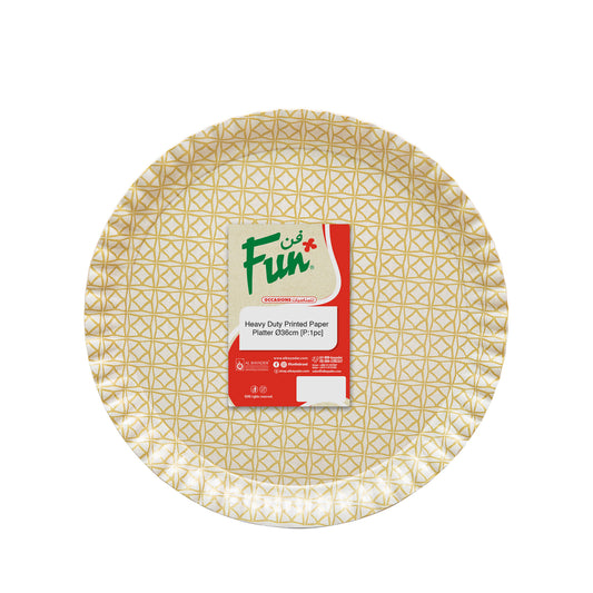 Fun® Heavy Duty Printed Paper Platters 36cm [1pc]