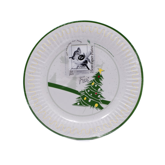 Fun Paper Plate 9" - "White Christmas" [P:10pcsx1pkt]