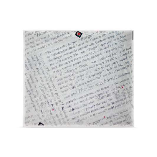 Fun® Greaseproof White Printed Burger Paper Wrap 30x33cm [500pcs x 1pkt]