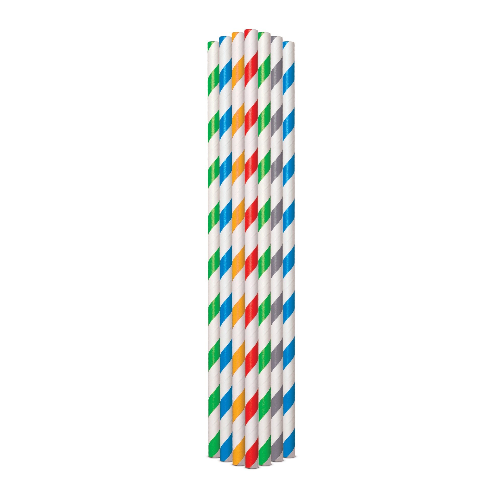 Fun Paper Straight Assorted Colors Straws 6x197mm [25pcs x 1pkt]