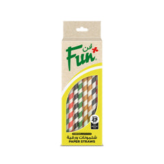 Fun Paper Straight Assorted Colors Straws 6x197mm [25pcs x 1pkt]