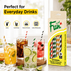B2G1 - Fun® Paper Straight Assorted Colors Straws 6x197mm [25pcs x 1pkt]