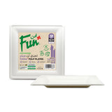 Fun® Biodegradable Moulded-Fibre Square Plate 10x10in Pack of 10