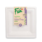 Fun® Biodegradable Moulded-Fibre Square Plate 10x10in Pack of 10