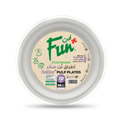 Fun Sukkar Pulp White Plates [10pcs x 1pkt]