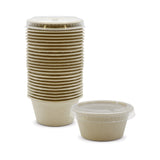 Fun® Biodegradable Moulded-Fibre Portion Cup 60cc with Lid [25pcs x 1pkt]