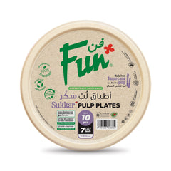 Fun Sukkar Pulp Light Brown Plates Ø7in [10pcs x 1pkt]