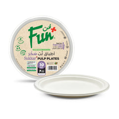 Fun Sukkar Pulp White Plates [10pcs x 1pkt]