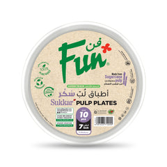 Fun Sukkar Pulp White Plates [10pcs x 1pkt]