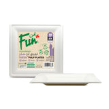 Fun® Biodegradable Moulded-Fibre Square Plate 8x8in Pack of 10