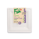 Fun® Biodegradable Moulded-Fibre Square Plate 8x8in Pack of 10