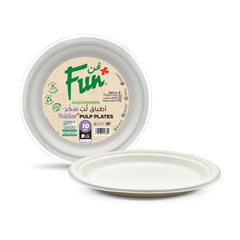 Fun Sukkar Pulp White Plates [10pcs x 1pkt]
