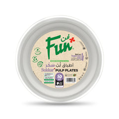 Fun Sukkar Pulp White Plates [10pcs x 1pkt]