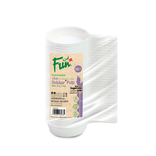 Fun® Sukkar Pulp Mini Pan Trays [50pcs x 1pkt]