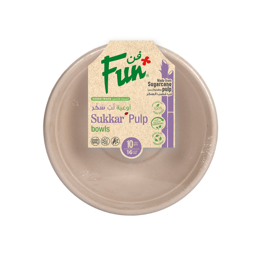 Fun® Sukkar Pulp Bowls 16oz [10pcs x 1pkt]