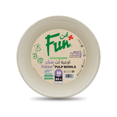 Fun® Sukkar Pulp Bowls 32oz [10pcs x 1pkt]